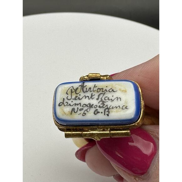 Limoges Peint Main Porcelain Trinket Box Hunting Horn Tiny Fox Signed Limit Ed. - Picture 7 of 11